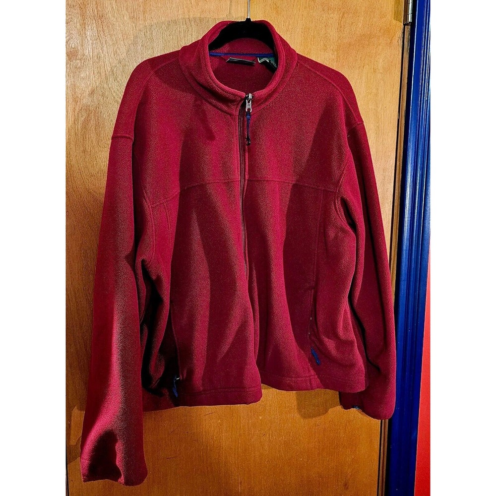 Mens Fleece Jacket by L.L. Bean L. Regular Red RN 71341 Y2K